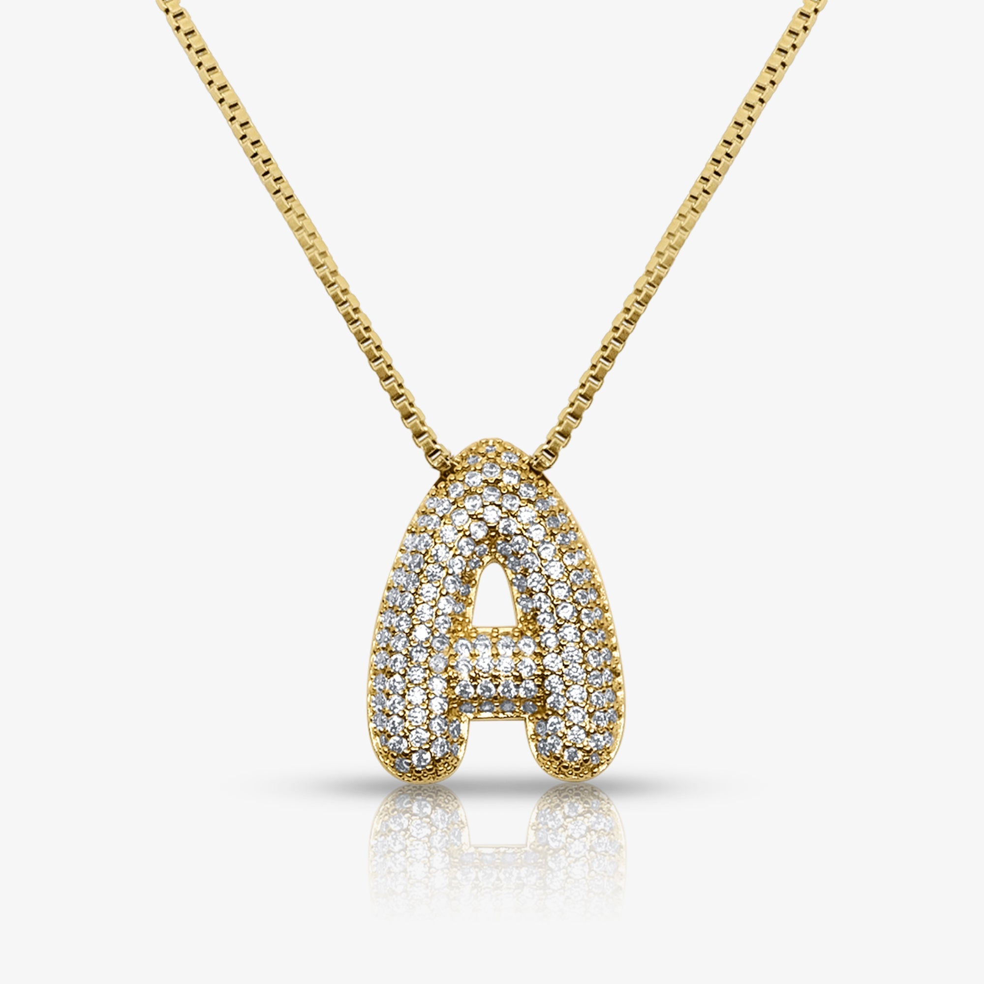 Prism Pavé Bubble Initial Necklace