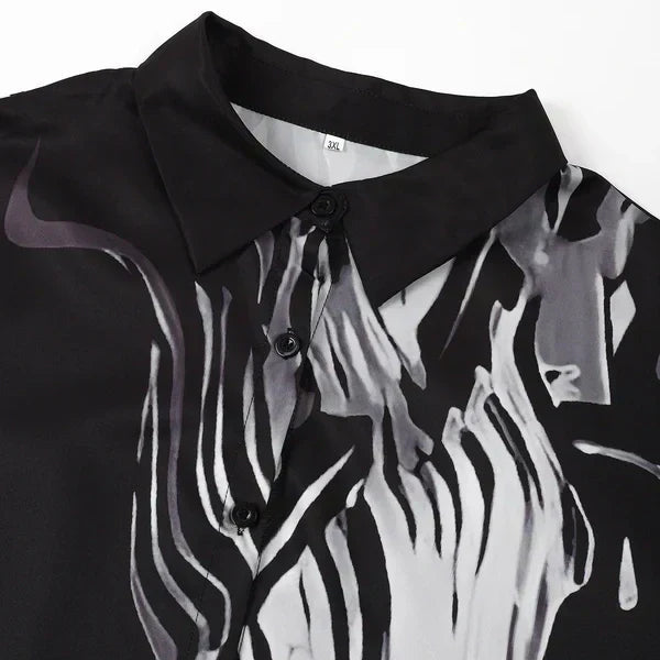 Quenira – Flowing Shirt Dress 2-Piece Set