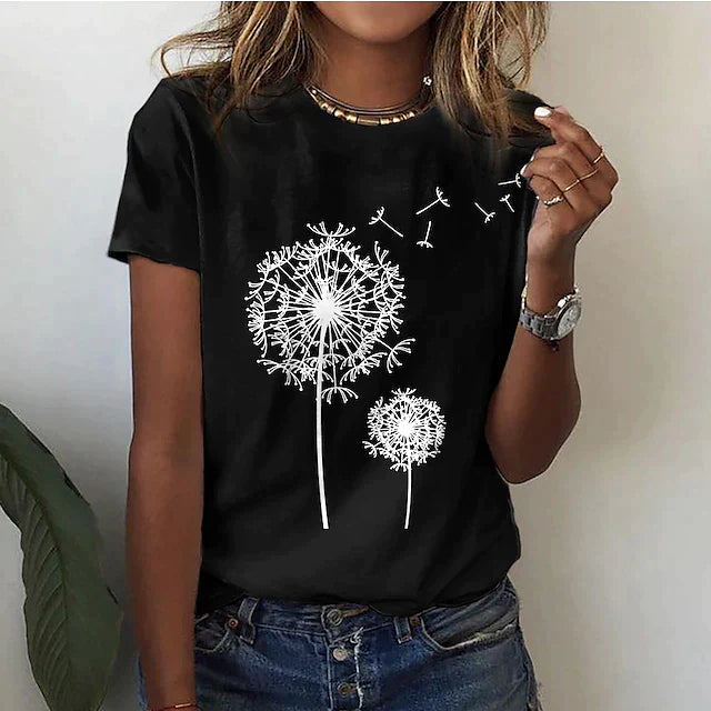 Rafaela – Stylish T-Shirt with Dandelion Prints