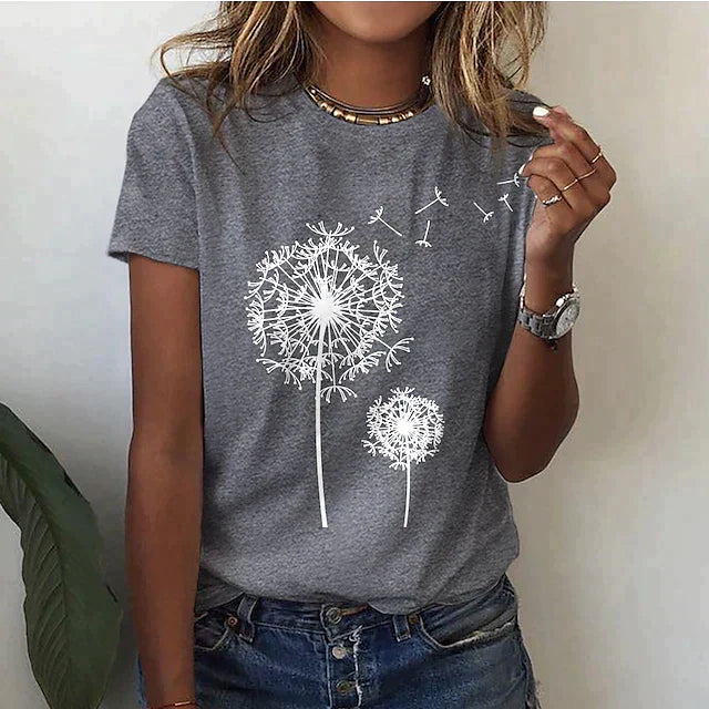 Rafaela – Stylish T-Shirt with Dandelion Prints