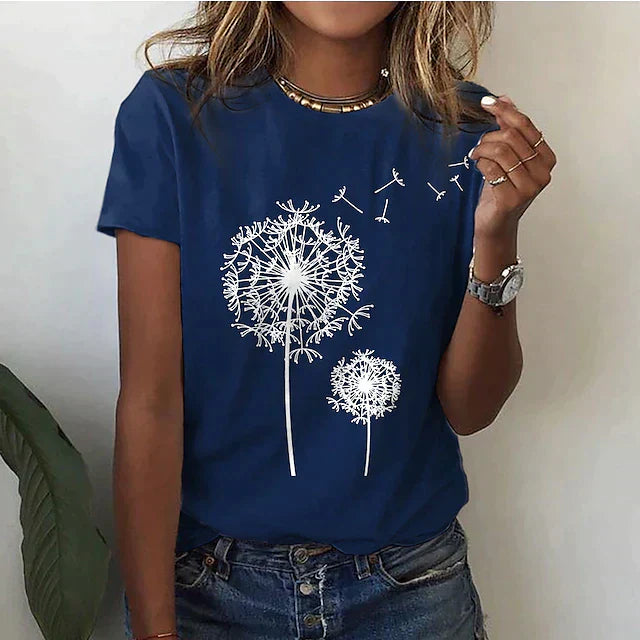 Rafaela – Stylish T-Shirt with Dandelion Prints
