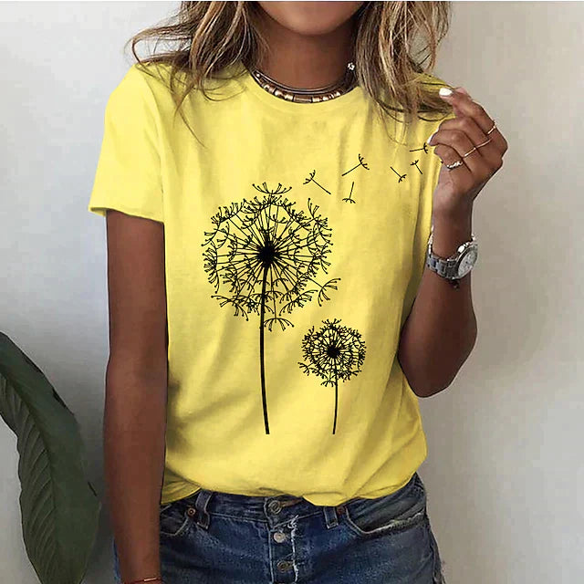 Rafaela – Stylish T-Shirt with Dandelion Prints