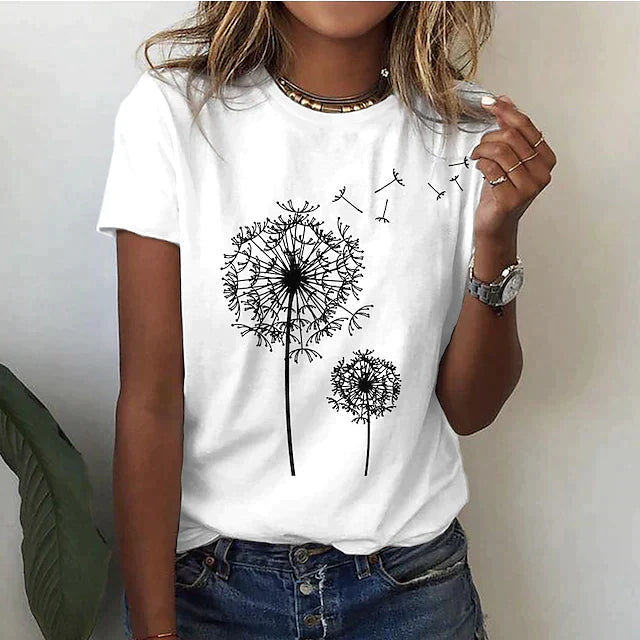 Rafaela – Stylish T-Shirt with Dandelion Prints