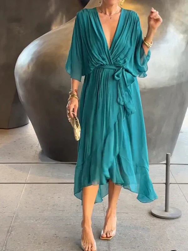 Ramilya - Chiffon Dress with V-Neck