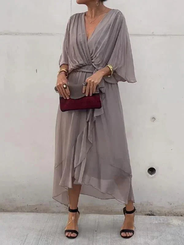 Ramilya - Chiffon Dress with V-Neck