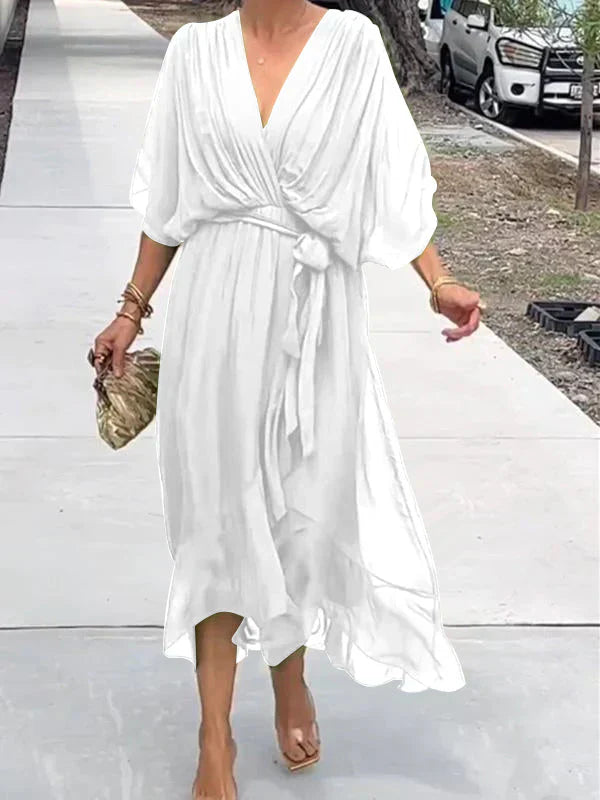 Ramilya - Chiffon Dress with V-Neck