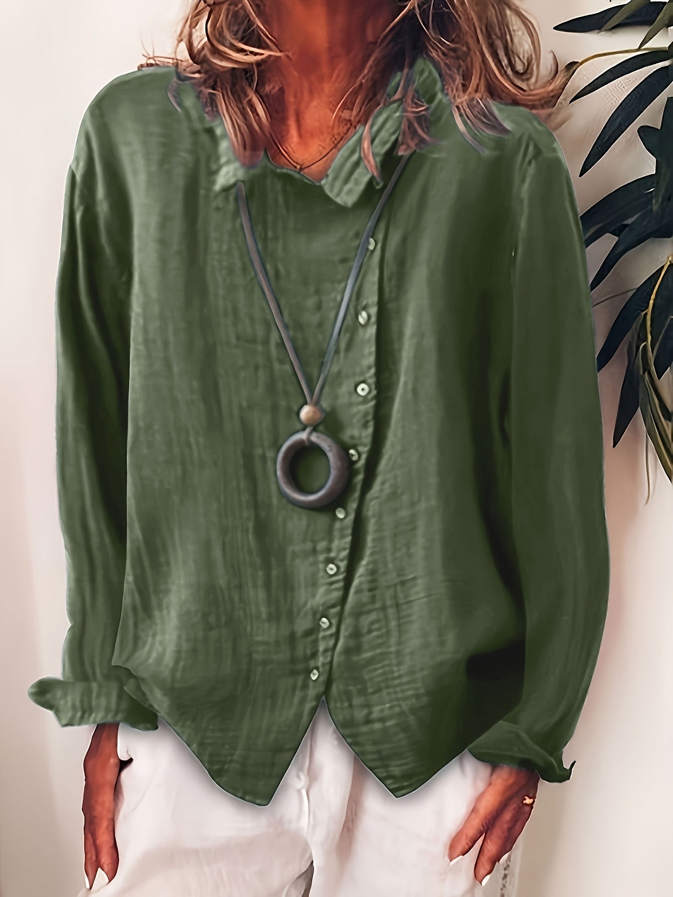 Ristia – Casual Long Sleeve Blouse with Buttons