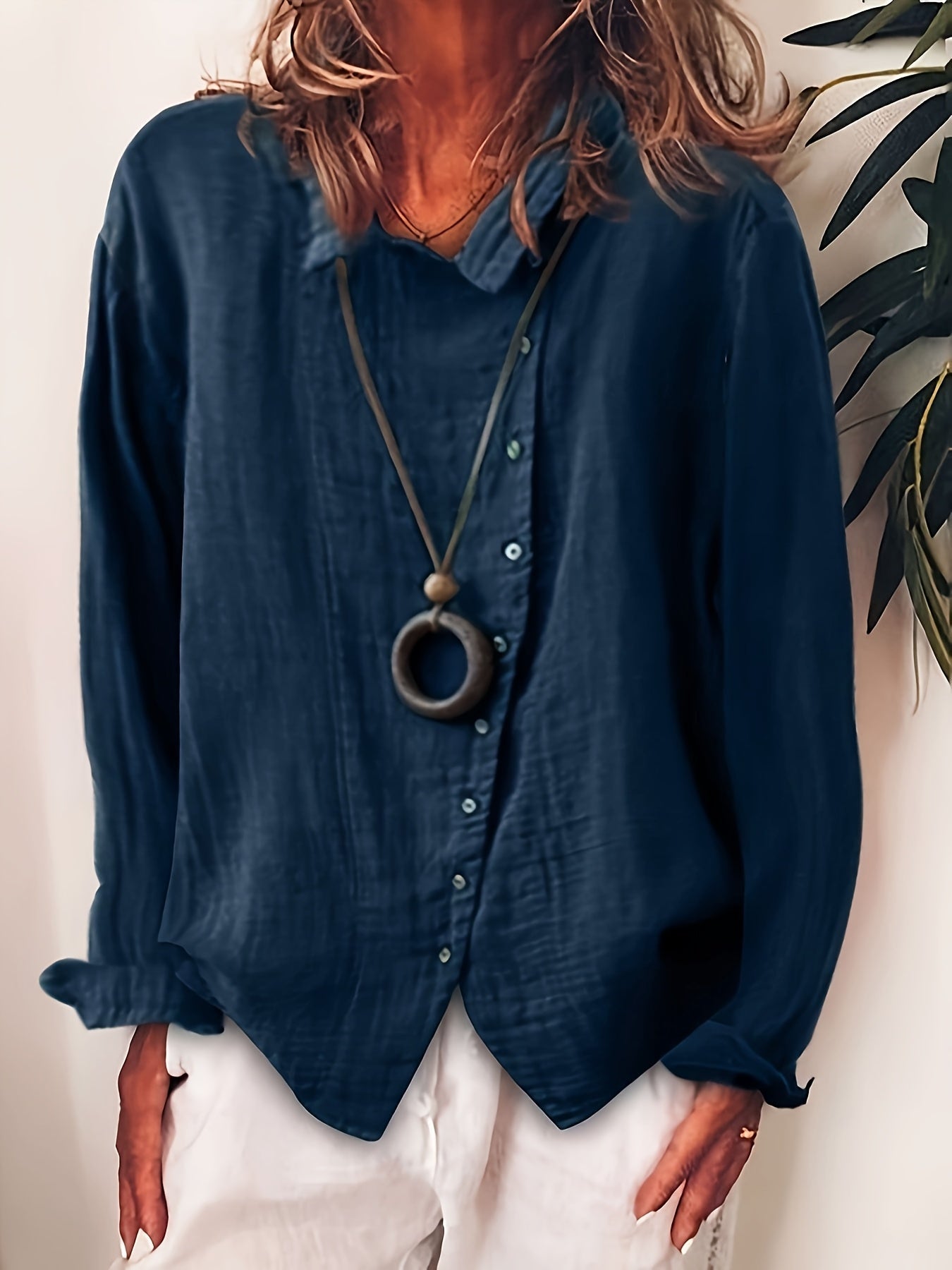 Ristia – Casual Long Sleeve Blouse with Buttons