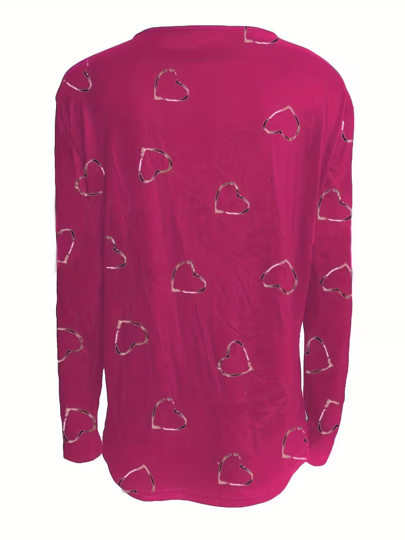 Romisha - T-Shirt with Heart Print and Zipper