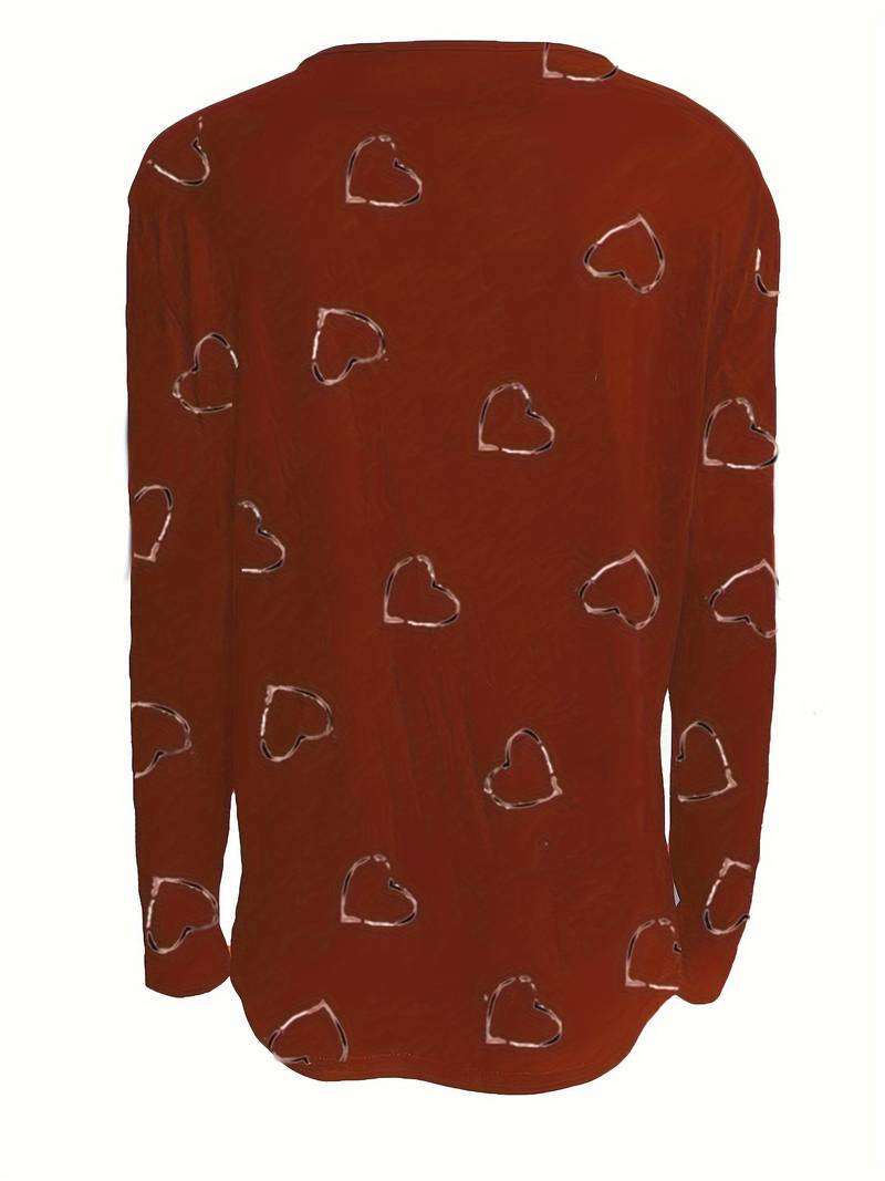 Romisha - T-Shirt with Heart Print and Zipper