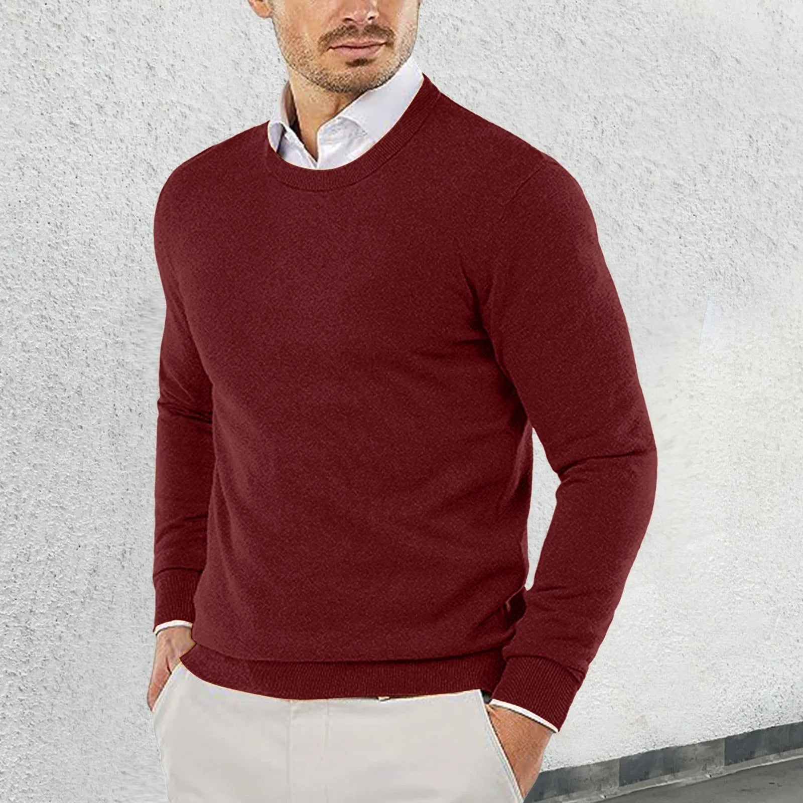 Ronny - Crew Neck Sweater Made of Cotton