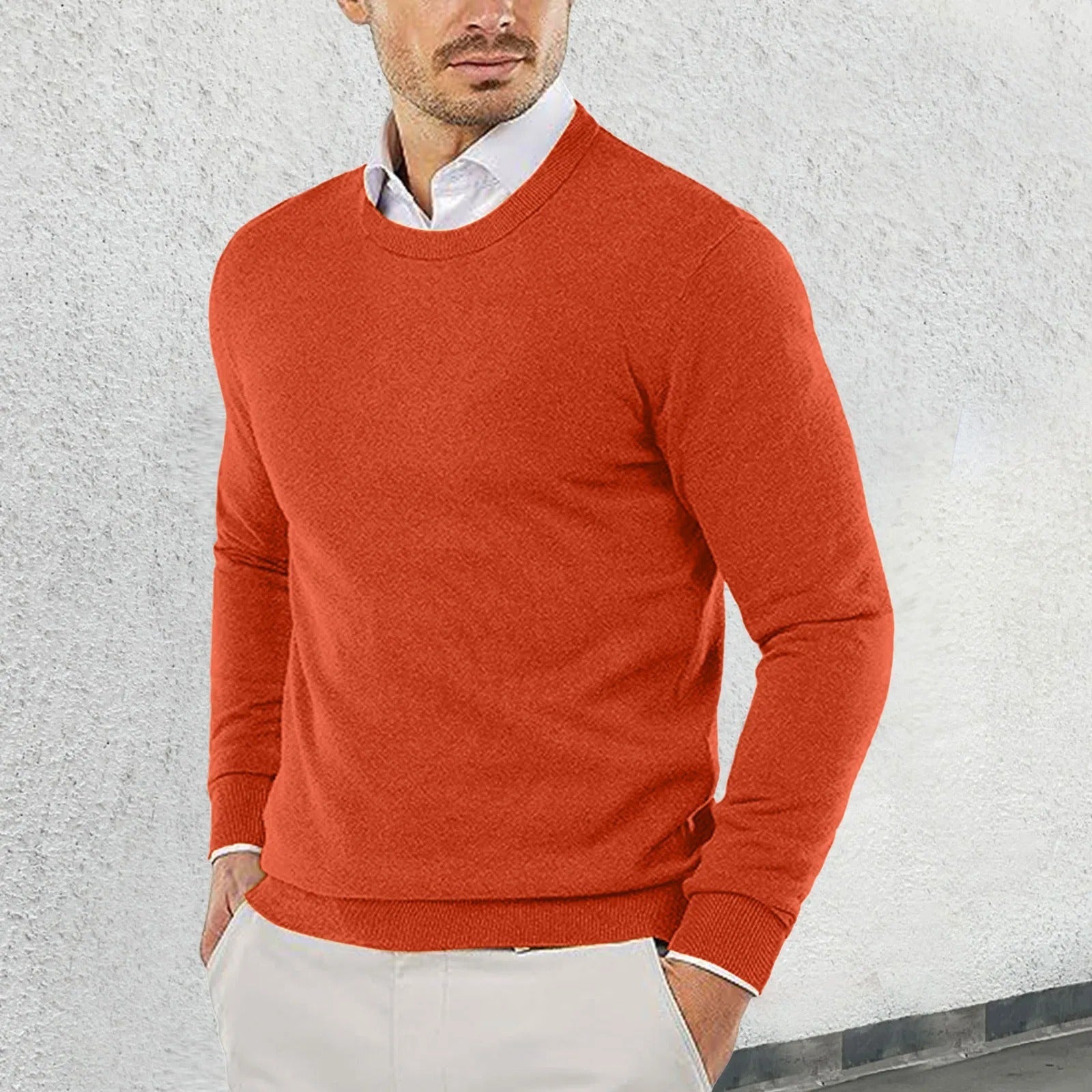 Ronny - Crew Neck Sweater Made of Cotton