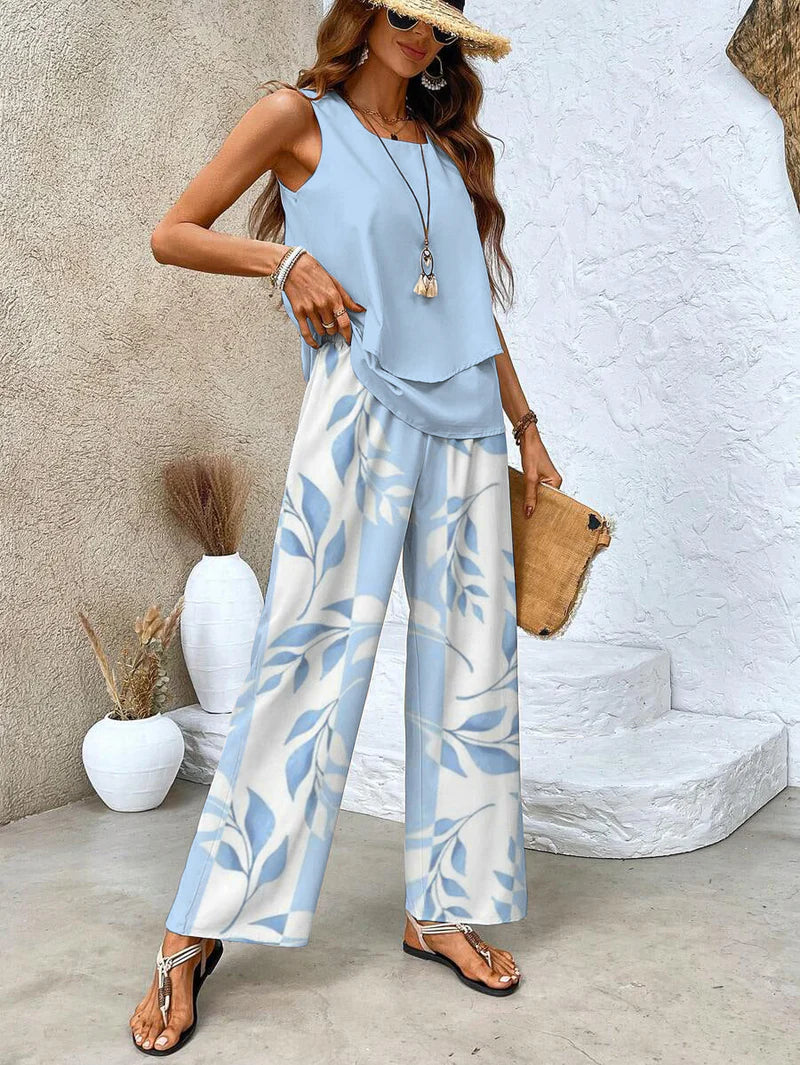Samborska – Summer Top Without Sleeves and Wide Leg Pants