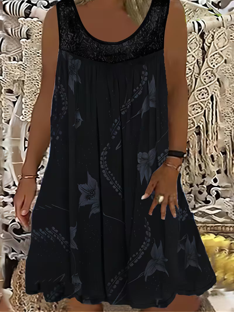 Samudri - Loose Sleeveless Maxi Dress with Round Neckline