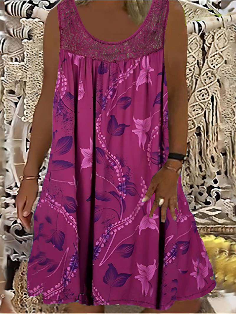 Samudri - Loose Sleeveless Maxi Dress with Round Neckline
