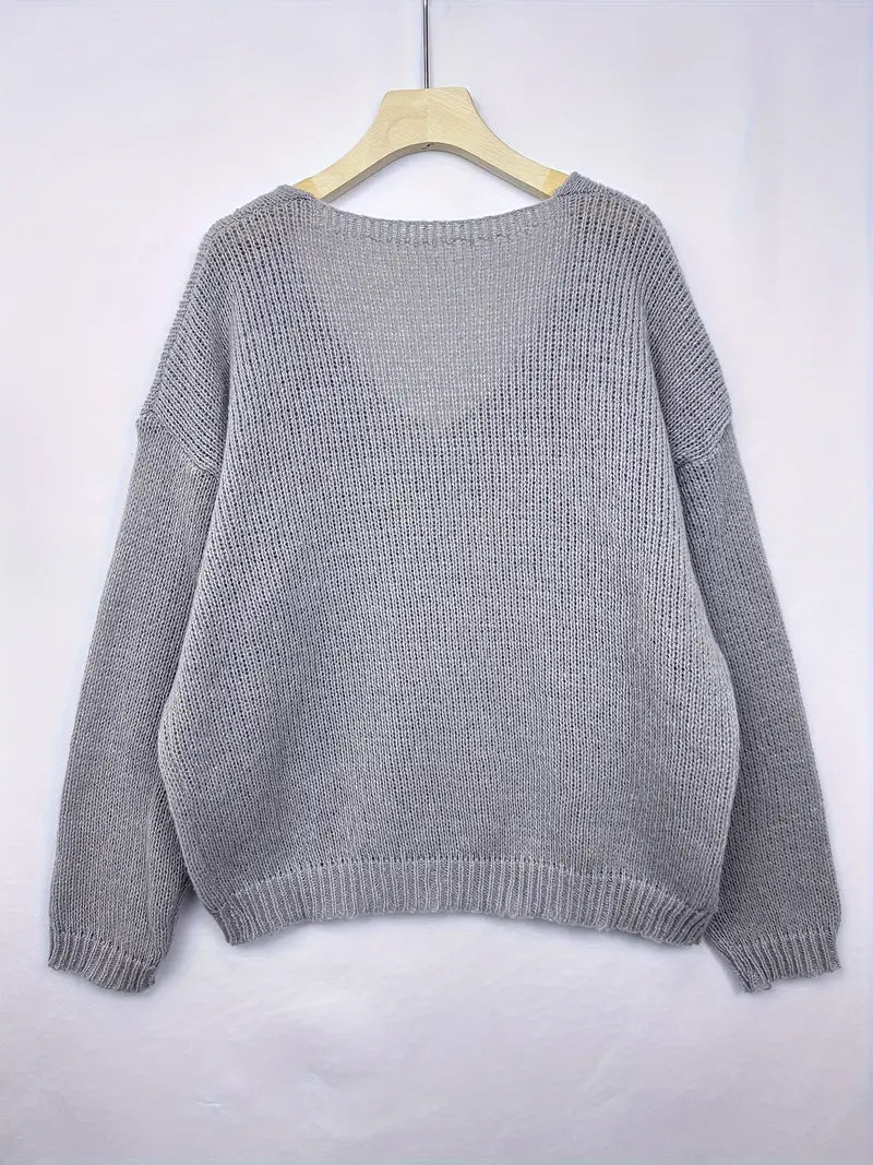 Schmidt – Casual Long Sleeve Sweater with V-Neck