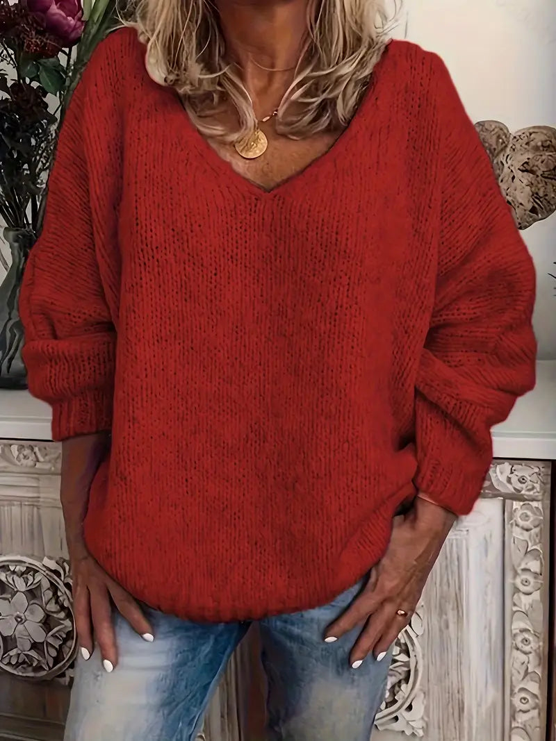 Schmidt – Casual Long Sleeve Sweater with V-Neck