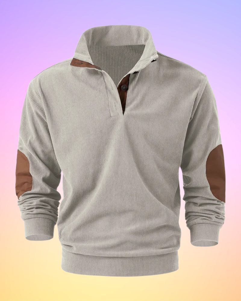 Schorsch - Solid Color Half-Open Long Sleeve Shirt