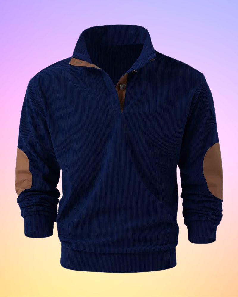 Schorsch - Solid Color Half-Open Long Sleeve Shirt