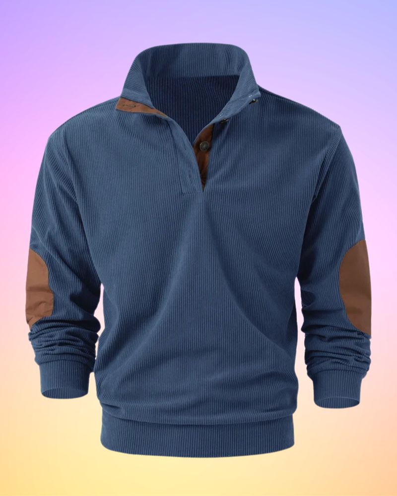 Schorsch - Solid Color Half-Open Long Sleeve Shirt