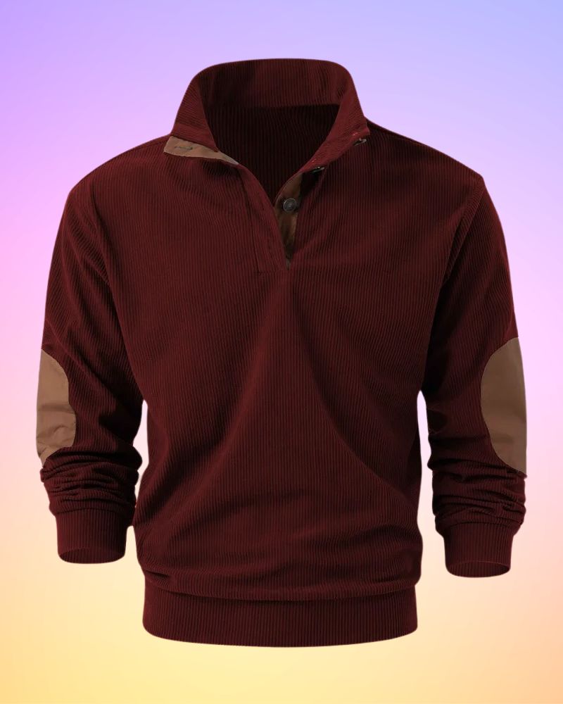 Schorsch - Solid Color Half-Open Long Sleeve Shirt
