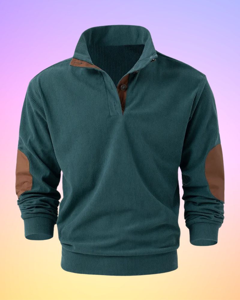 Schorsch - Solid Color Half-Open Long Sleeve Shirt