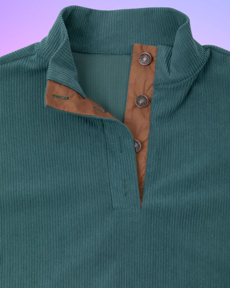 Schorsch - Solid Color Half-Open Long Sleeve Shirt