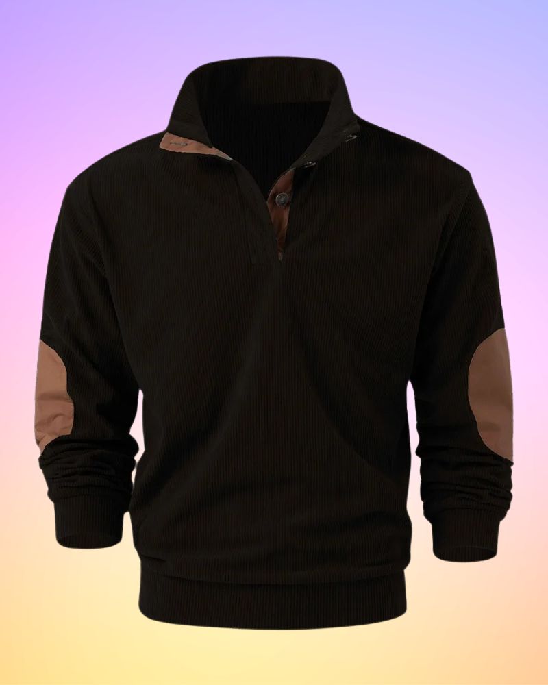 Schorsch - Solid Color Half-Open Long Sleeve Shirt