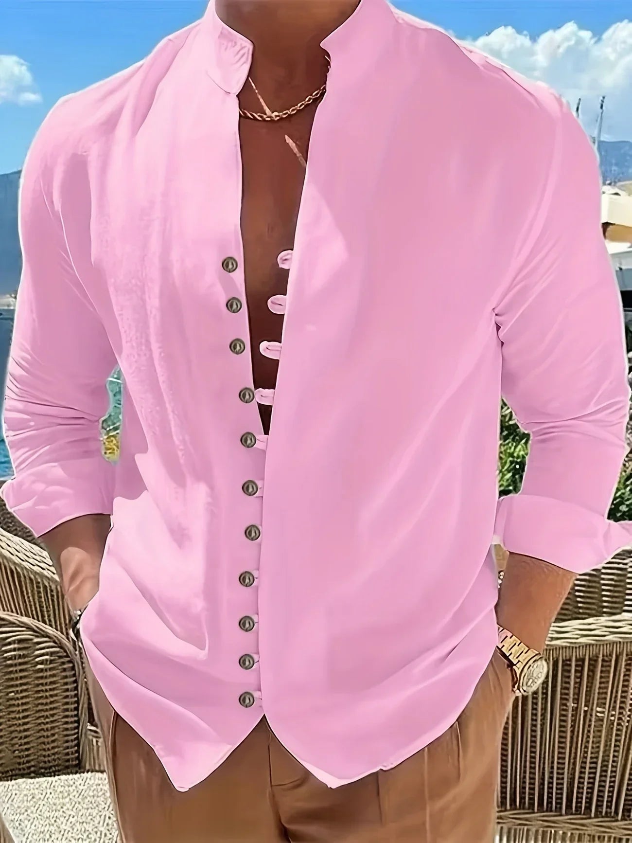Shayne - Lightweight Cotton Linen Shirt with Long Sleeves