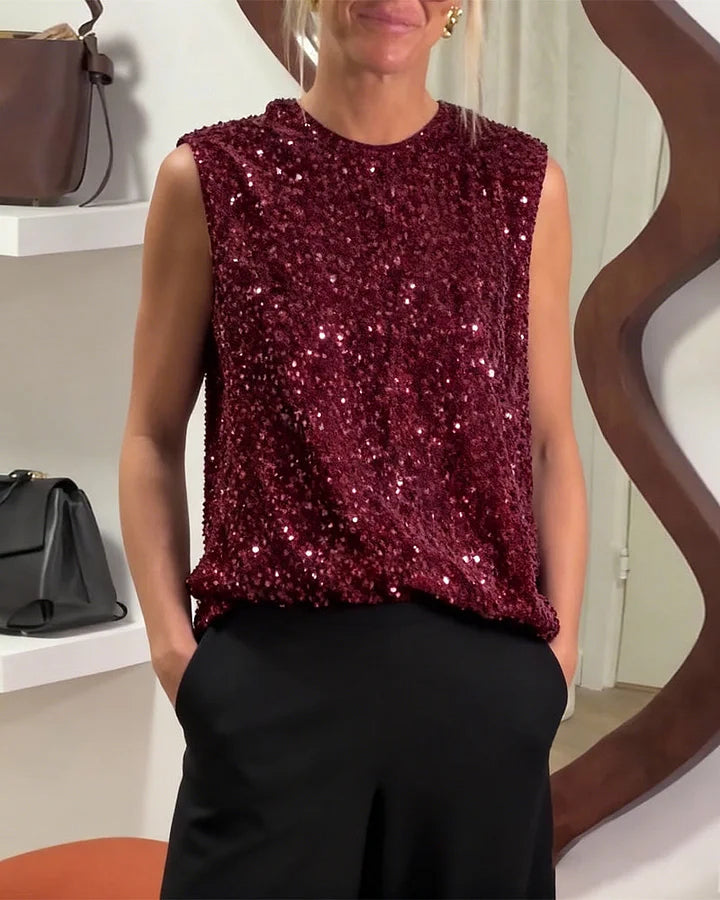 Shinobu – Stylish Tank Top with Bow and Sequins