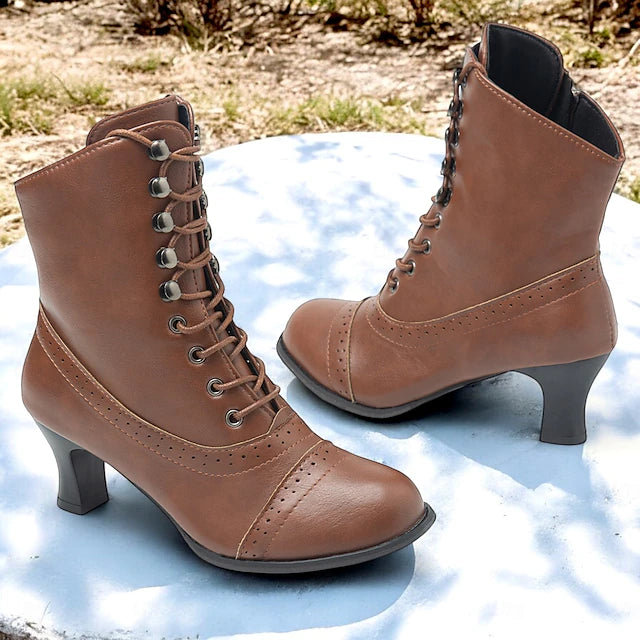 Shlomit - Classic Boot with Thick Heel and Mid-Calf Length