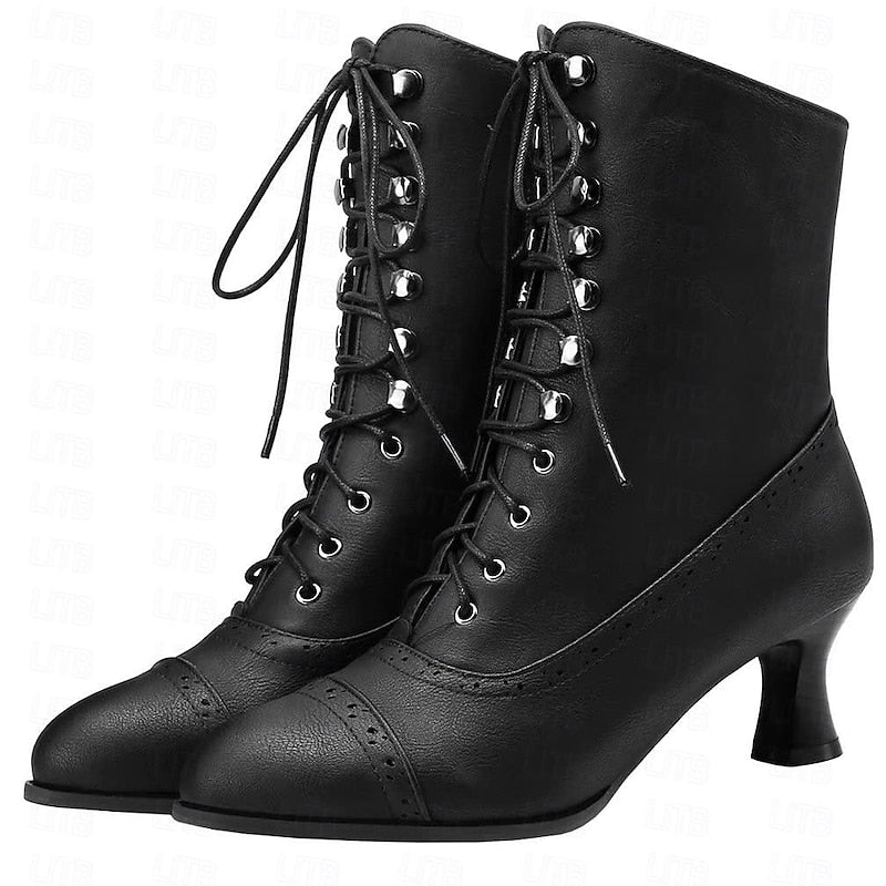Shlomit - Classic Boot with Thick Heel and Mid-Calf Length