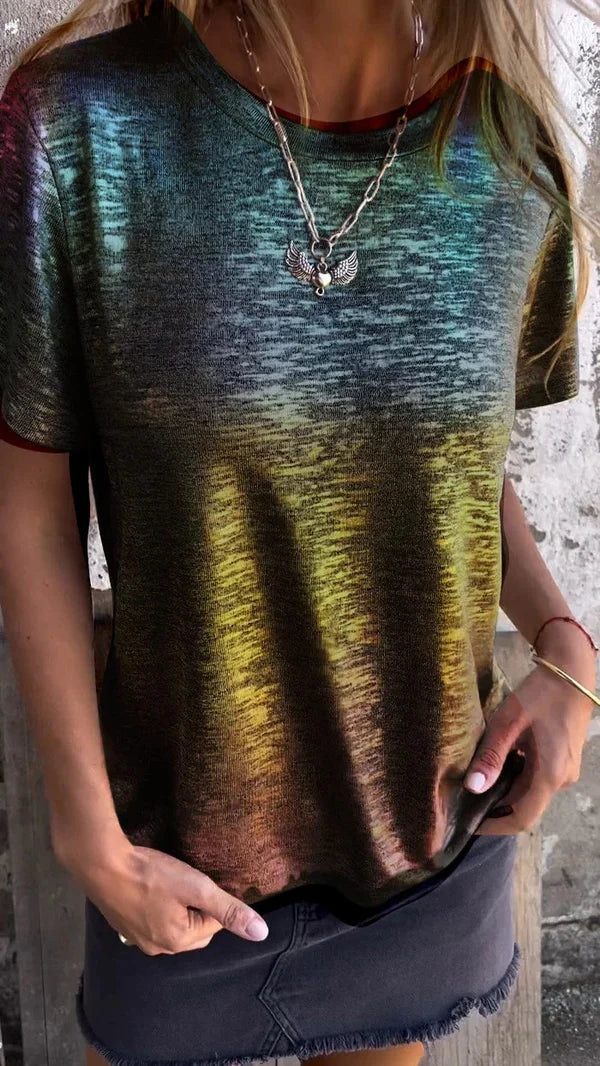 Short Sleeve T-Shirt with Gold Foil