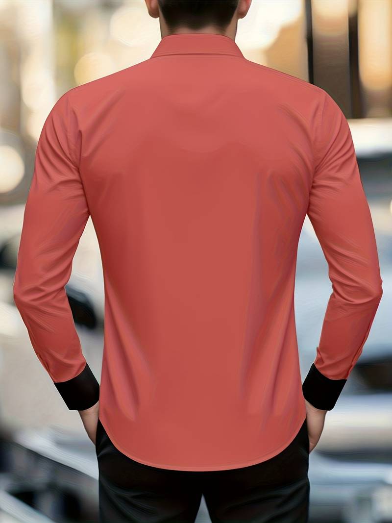 Shoval - Elegant Long Sleeve Shirt with Button Placket