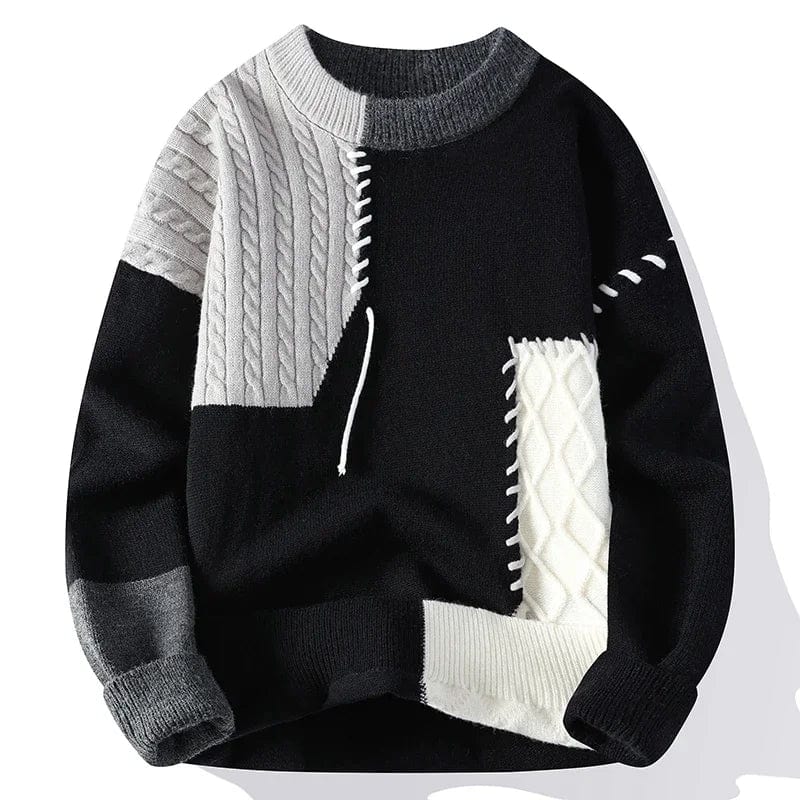 Simon - Patchwork Knit Sweater