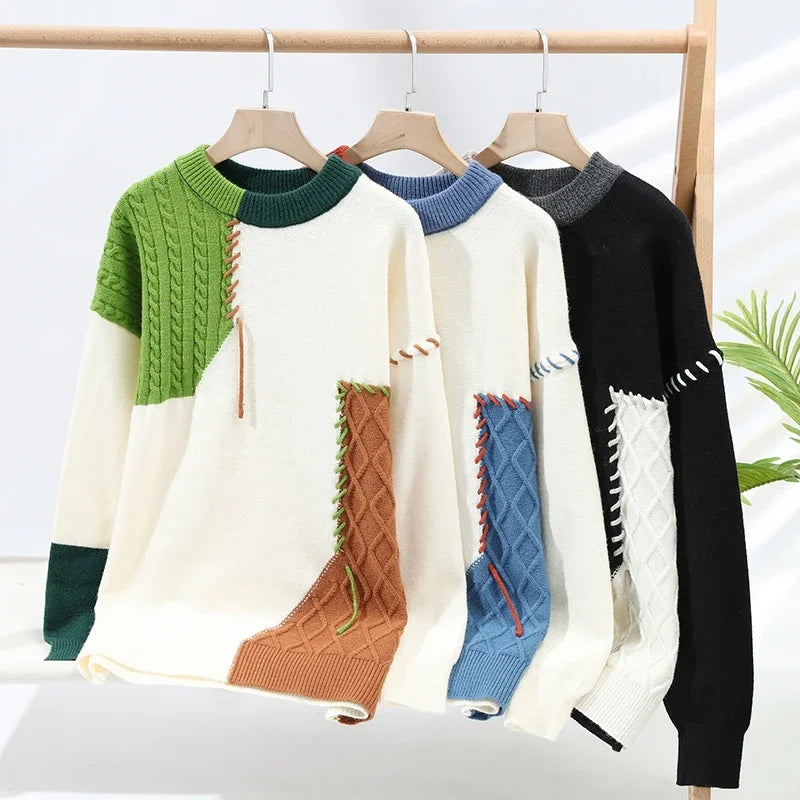 Simon - Patchwork Knit Sweater