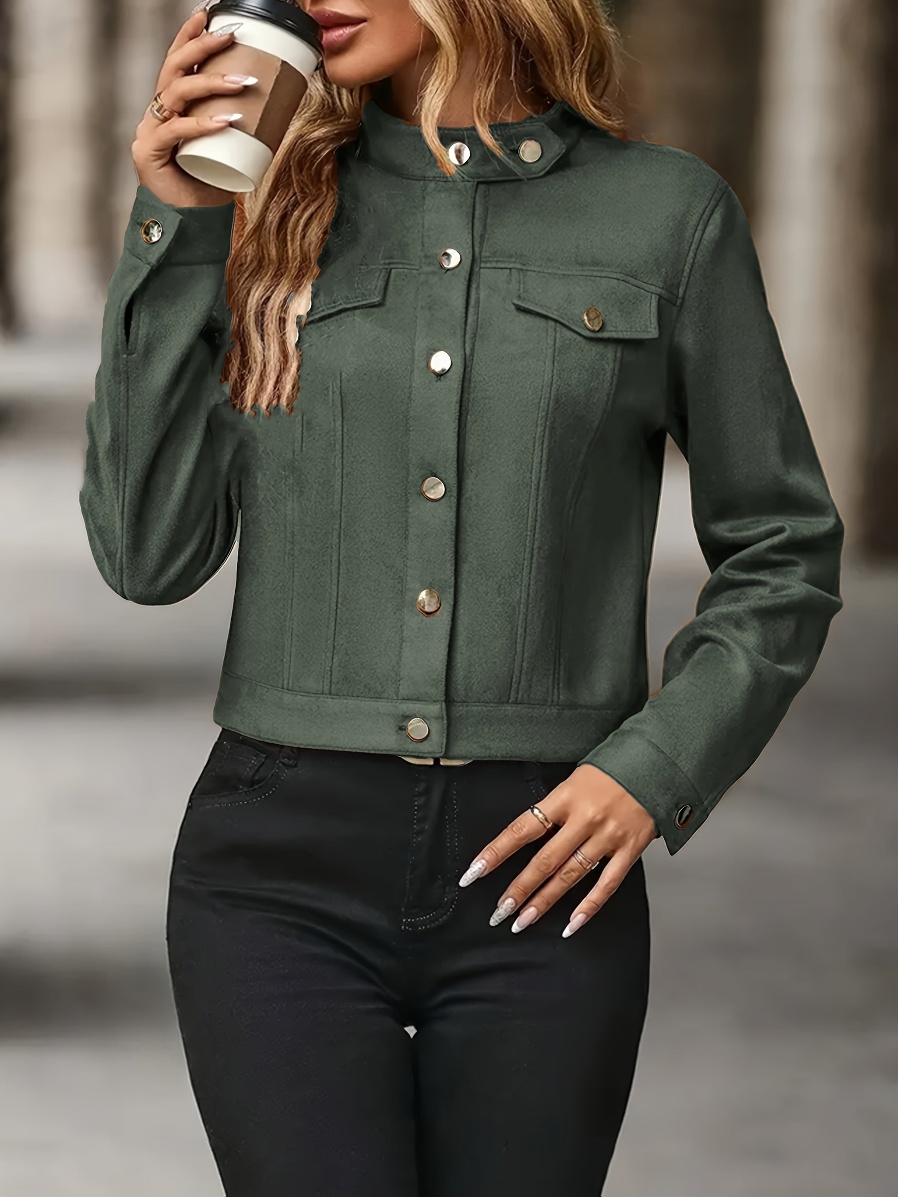 Slavica – Vintage Jacket with Long Sleeves and Front Buttons