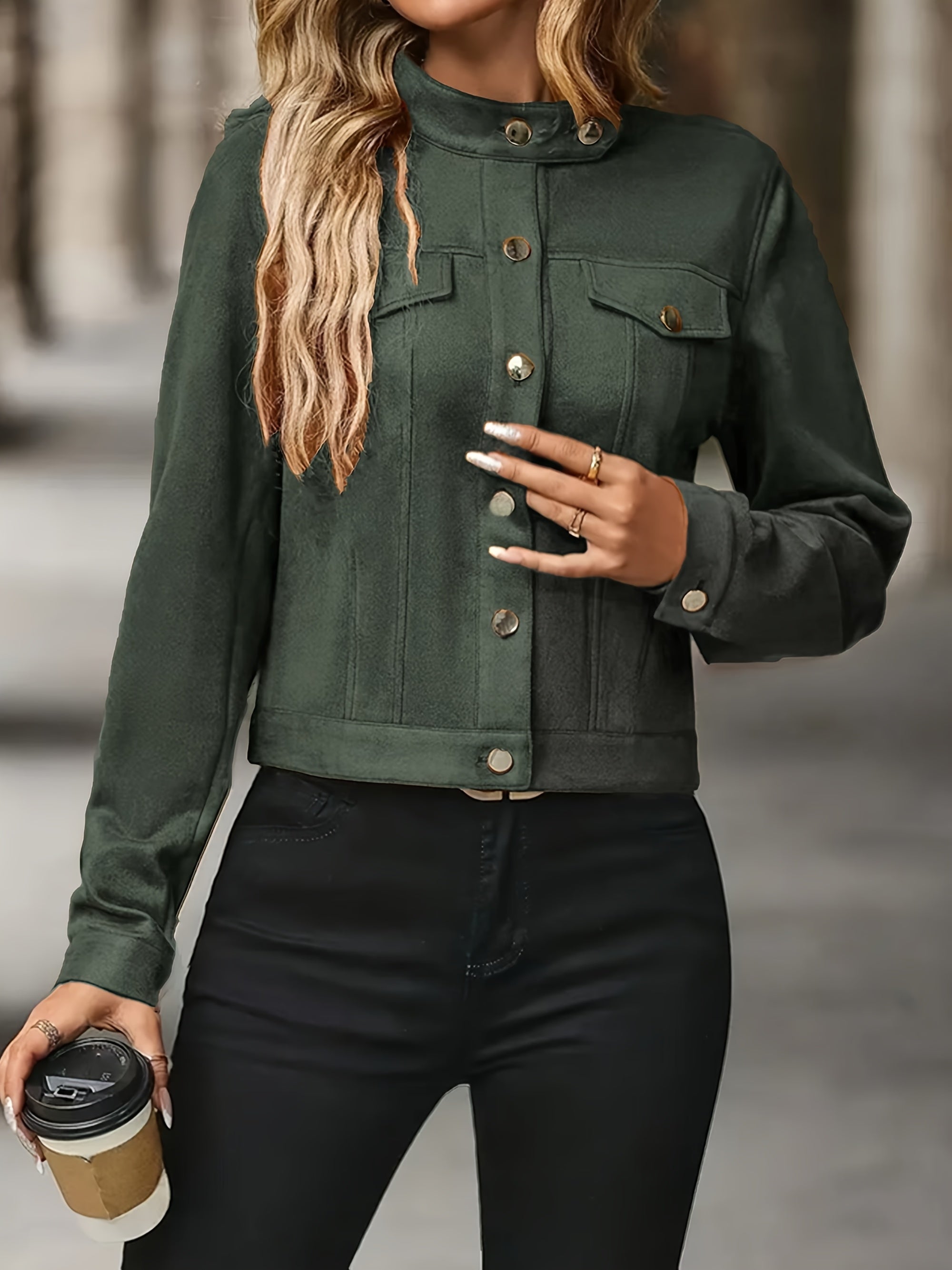 Slavica – Vintage Jacket with Long Sleeves and Front Buttons