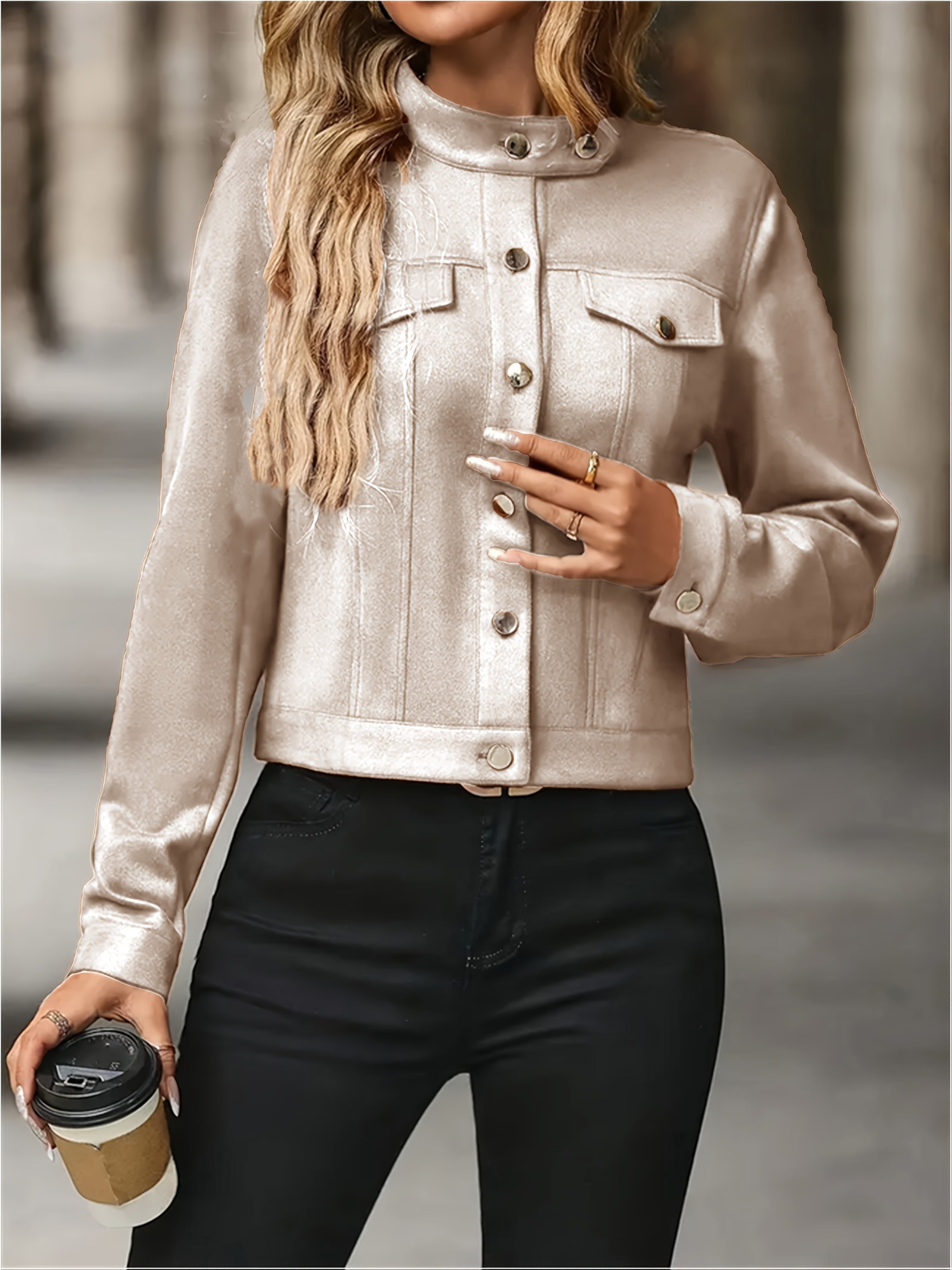 Slavica – Vintage Jacket with Long Sleeves and Front Buttons