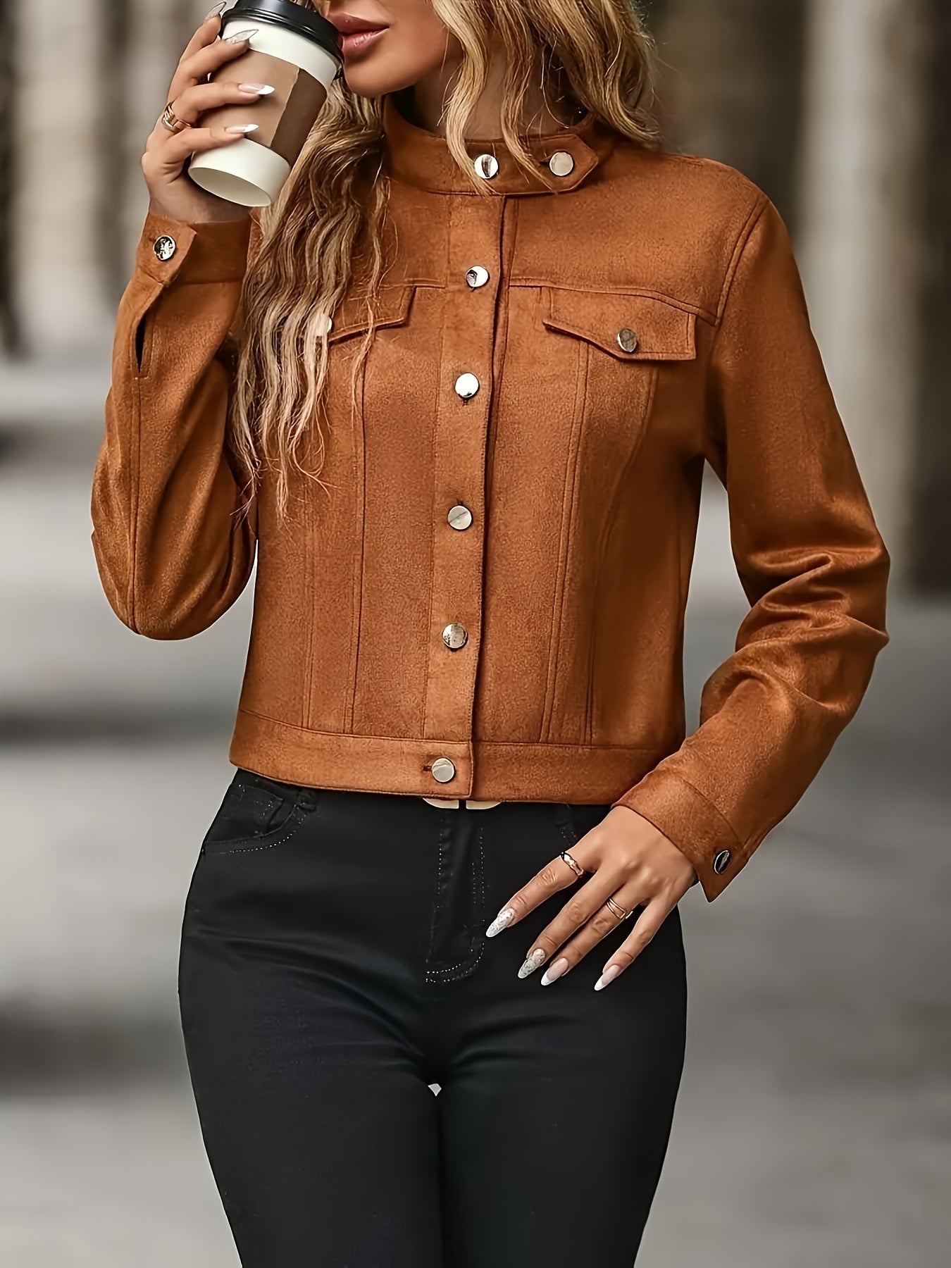 Slavica – Vintage Jacket with Long Sleeves and Front Buttons