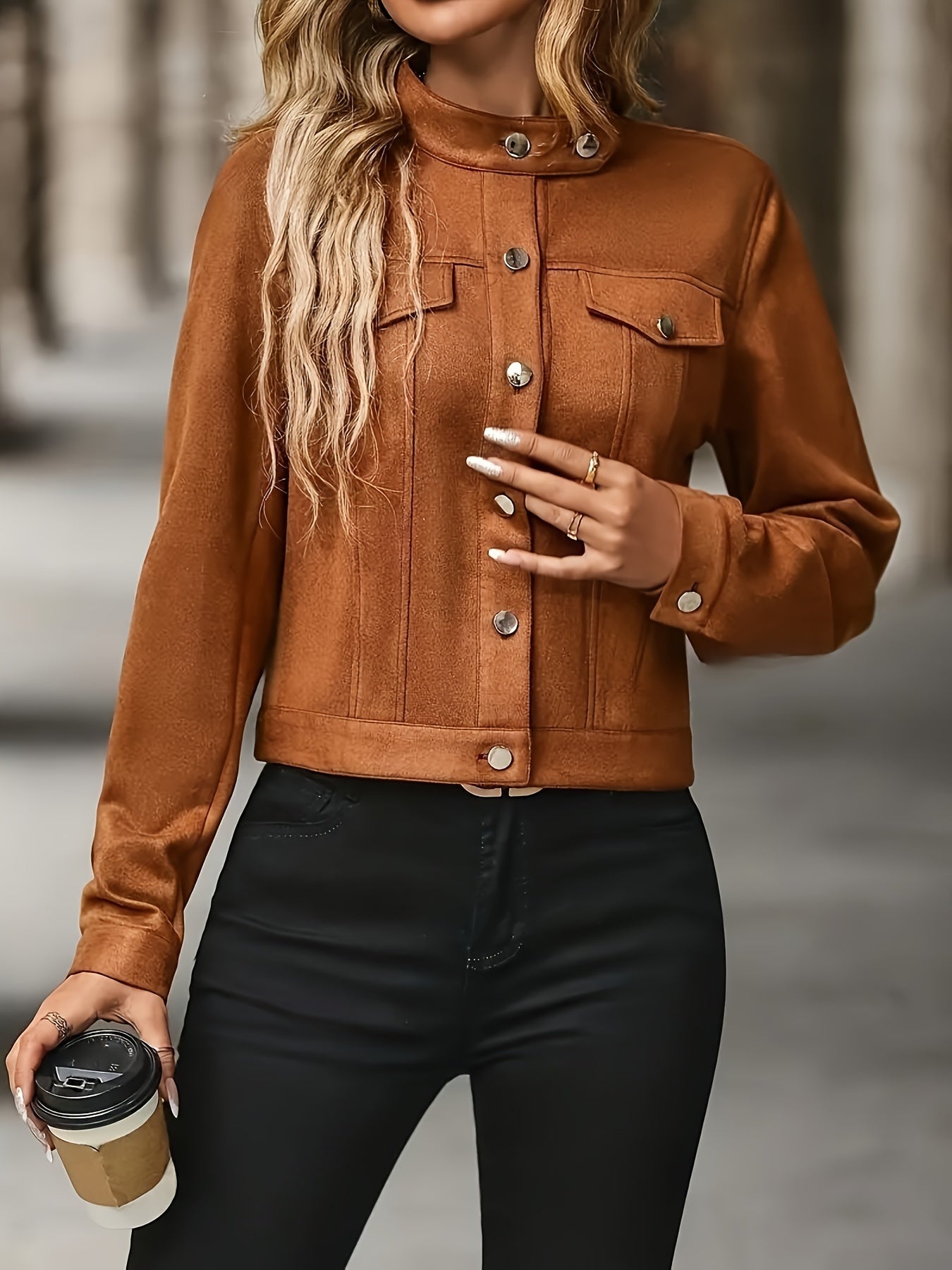 Slavica – Vintage Jacket with Long Sleeves and Front Buttons