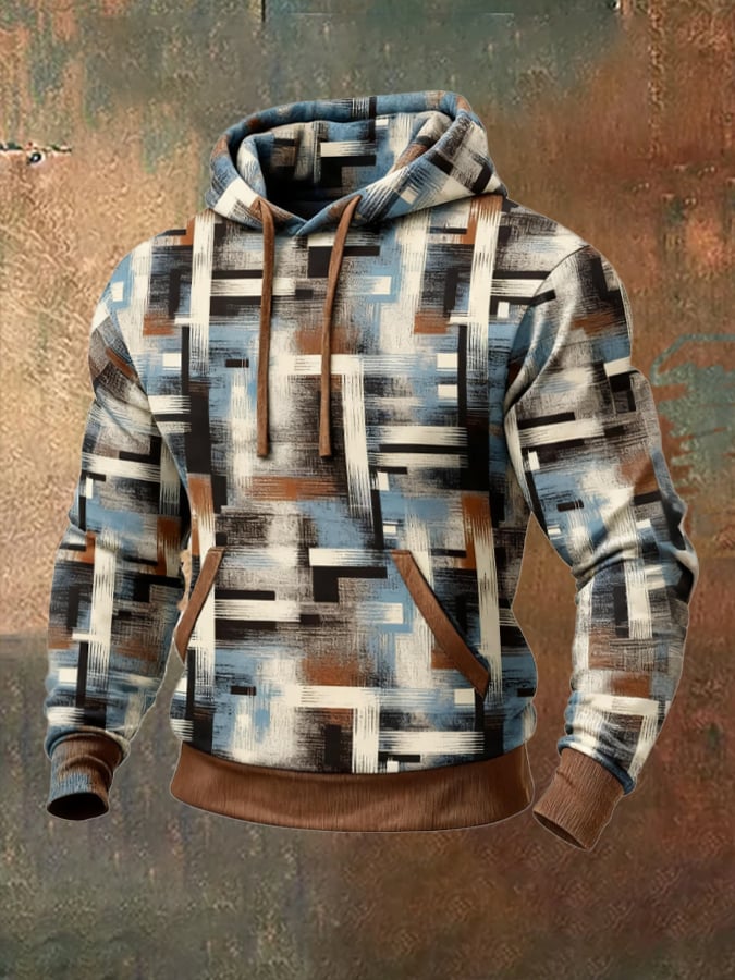 Sodhi – Sweatshirt in Retro Style with Color Block Prints