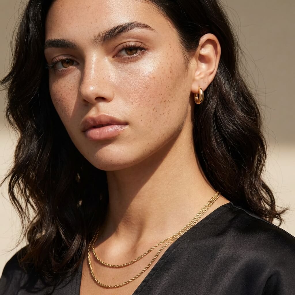 Solis Thick Gold Hoop Earrings