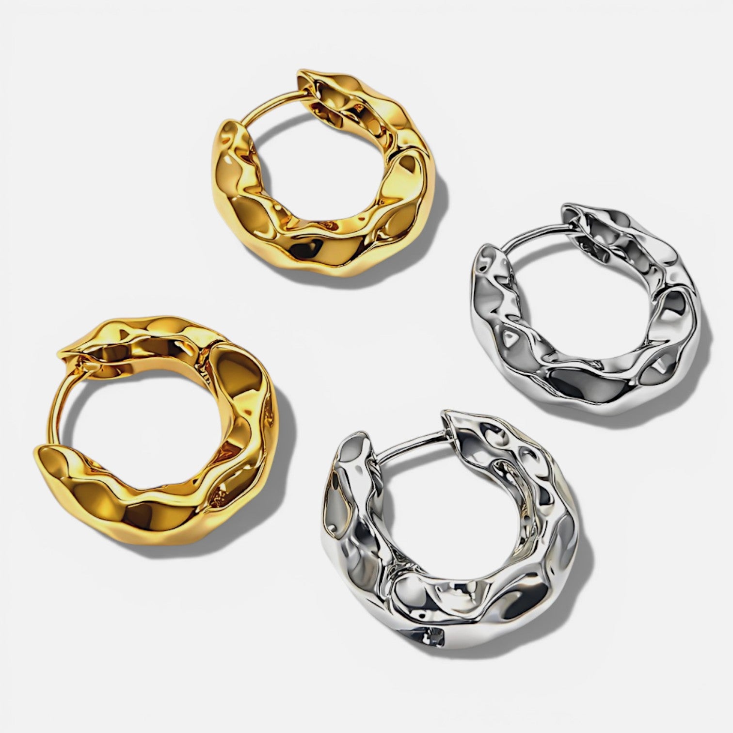 Solvéra Sculptural Chunky Hoop Earrings