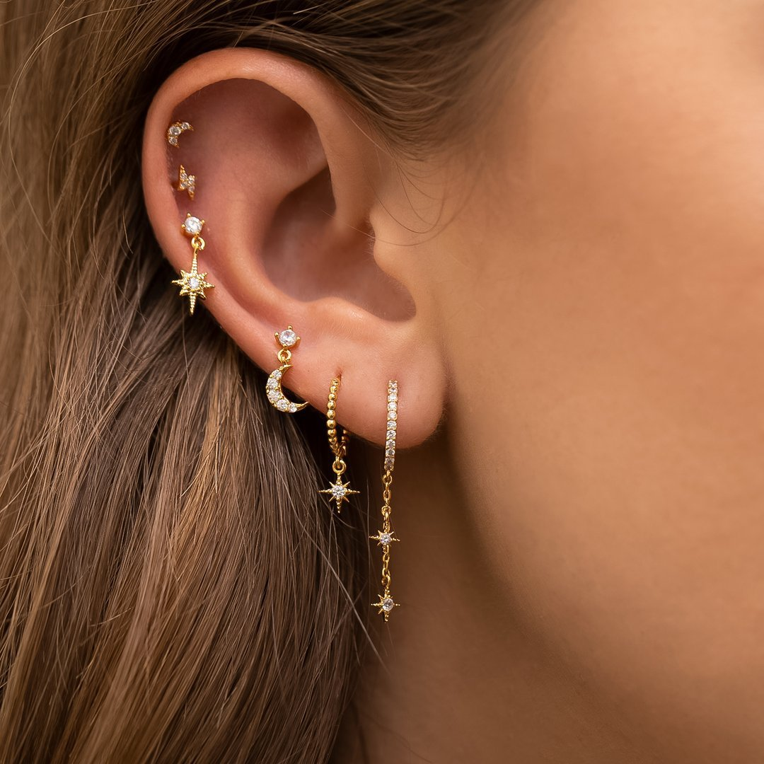 Star & Moon Celestial Charm Earring Set
