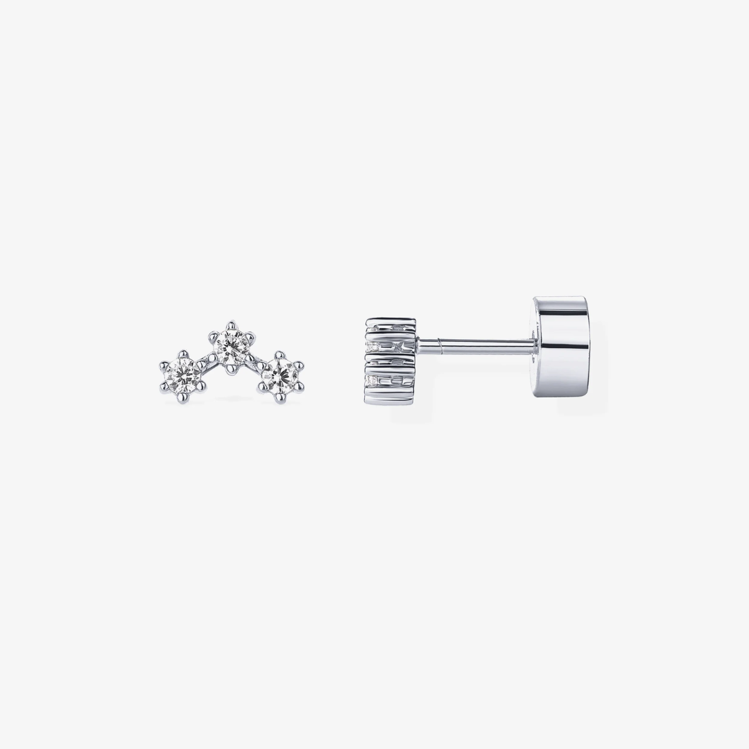 Starburst Cluster Flat Back Stud Earrings