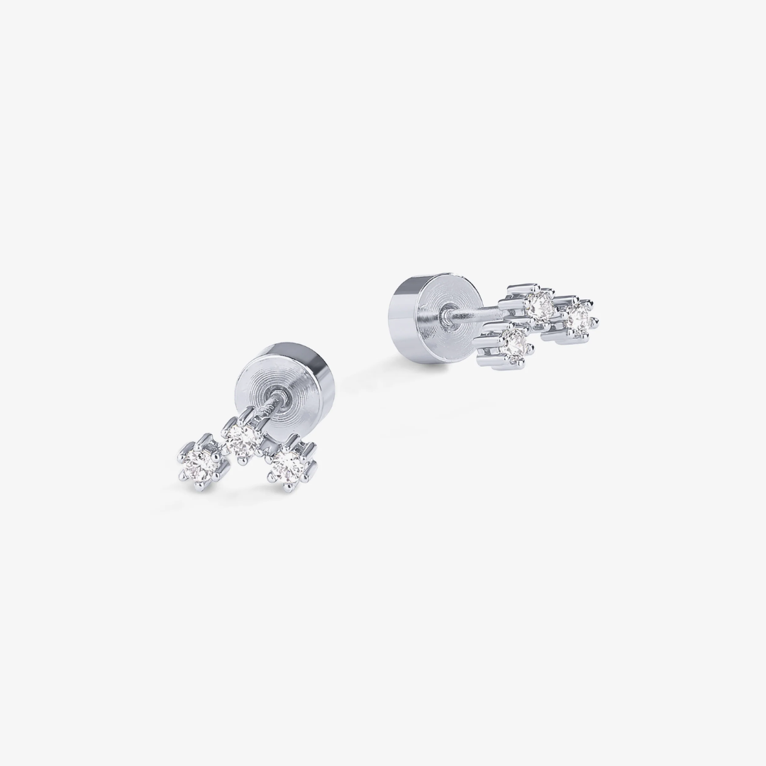 Starburst Cluster Flat Back Stud Earrings