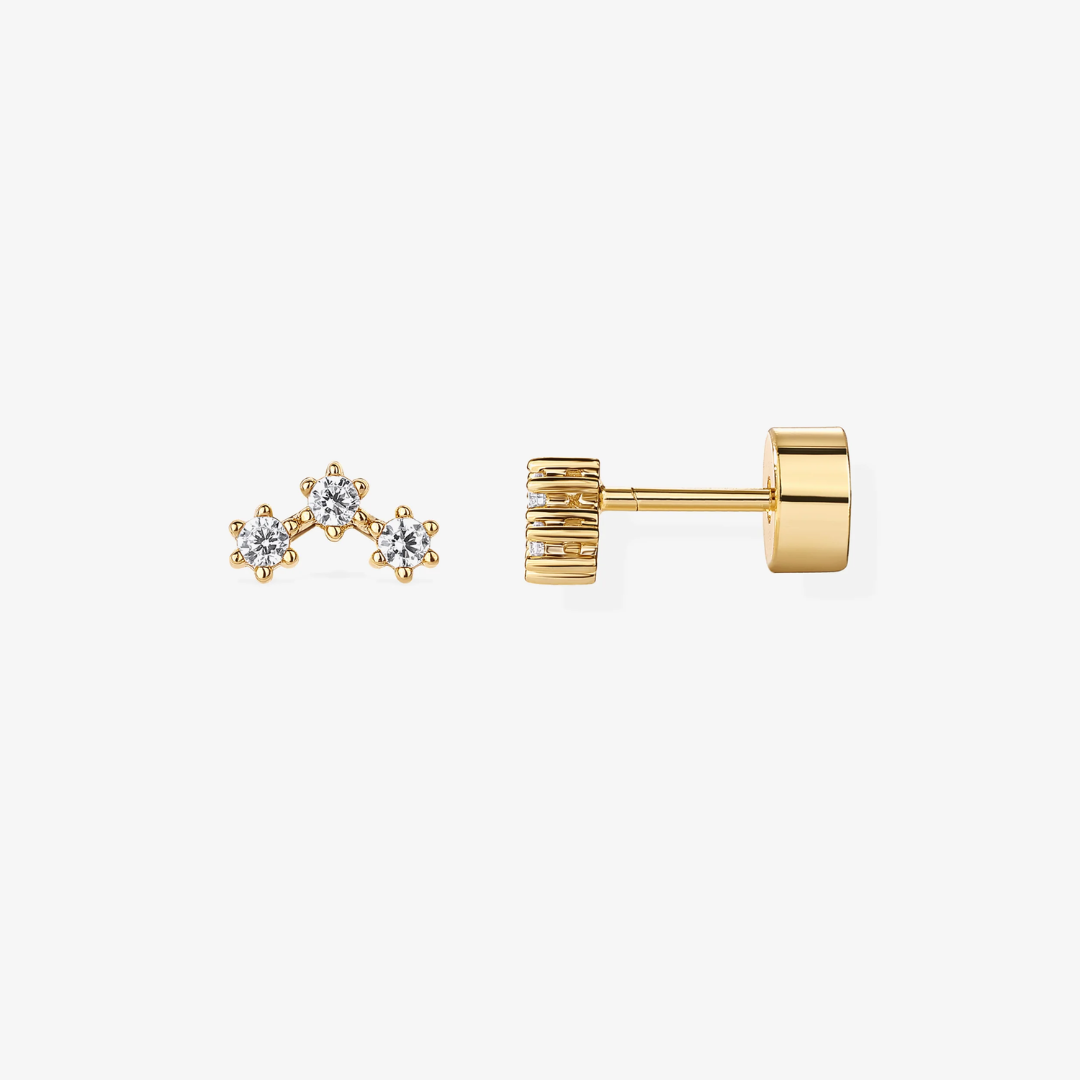 Starburst Cluster Flat Back Stud Earrings