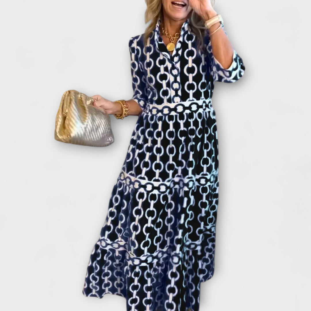 Stavroula - Midi Dress with Chain Pattern