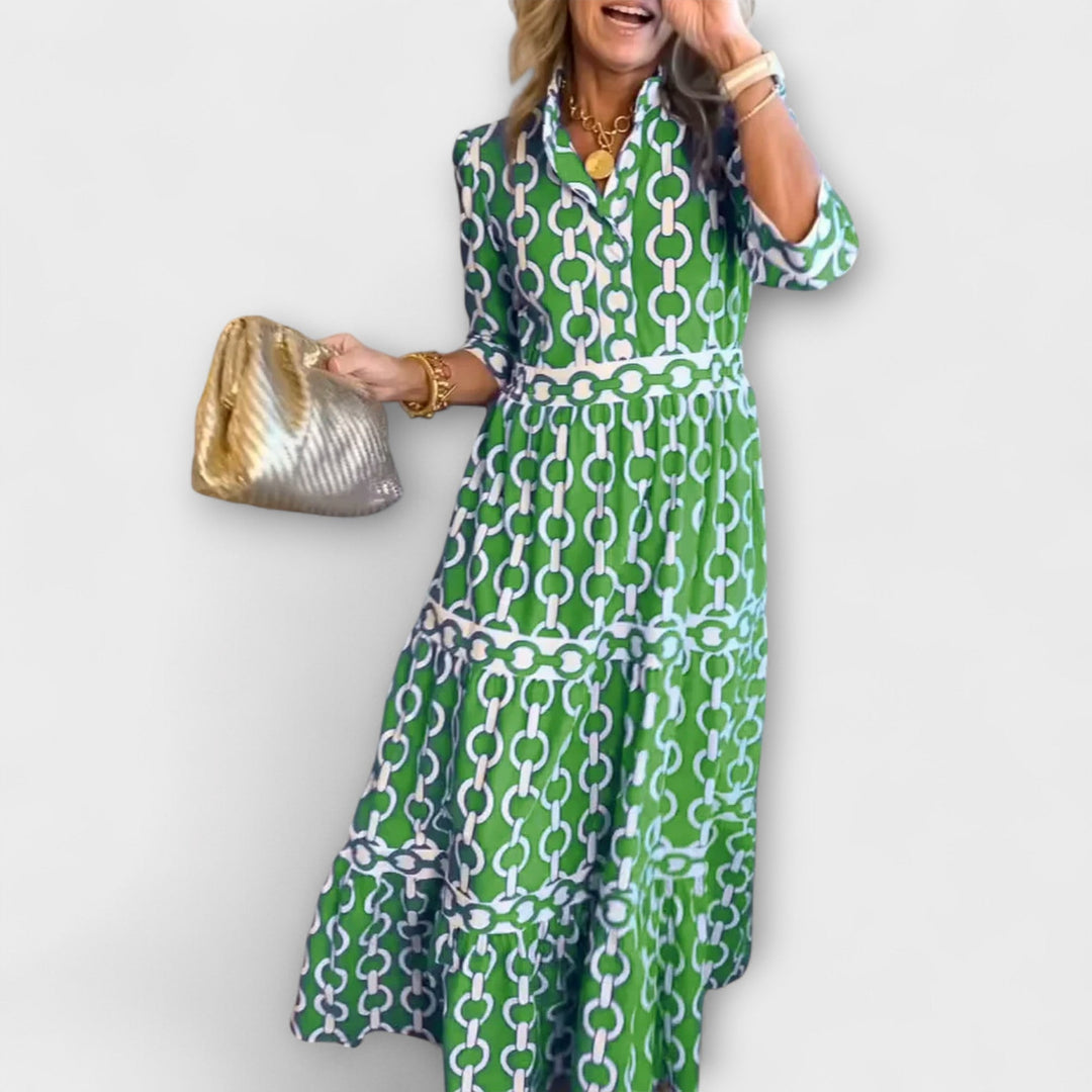 Stavroula - Midi Dress with Chain Pattern